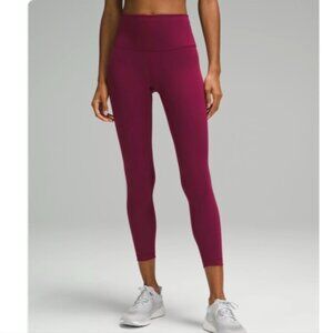 Lululemon Wunder Train high rise 25" size 0 deep luxe color, dark pink